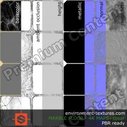 PBR substance material of marble floor damaged created in substance designer for graphic designers and game developers